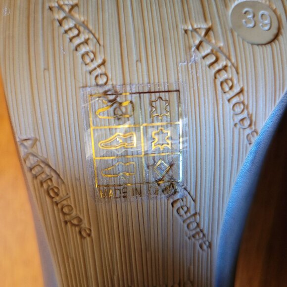 Antelope Leather Peep Toe Ankle‎ Boots Block Heel 39 Back Zip 8 8.5 - Picture 9 of 11